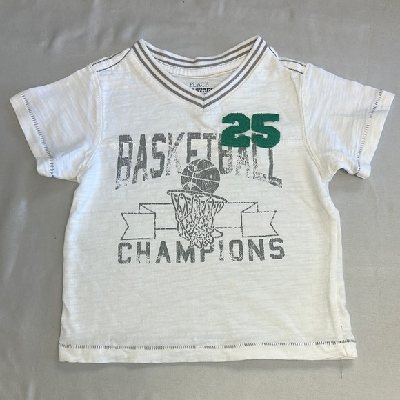 Place Green and White Basketball Tee Short Sleeve - Picture 1 of 3
